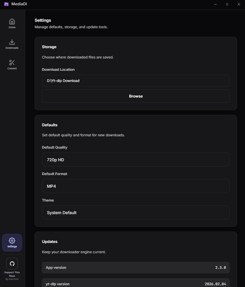 MediaDL interface preview 2