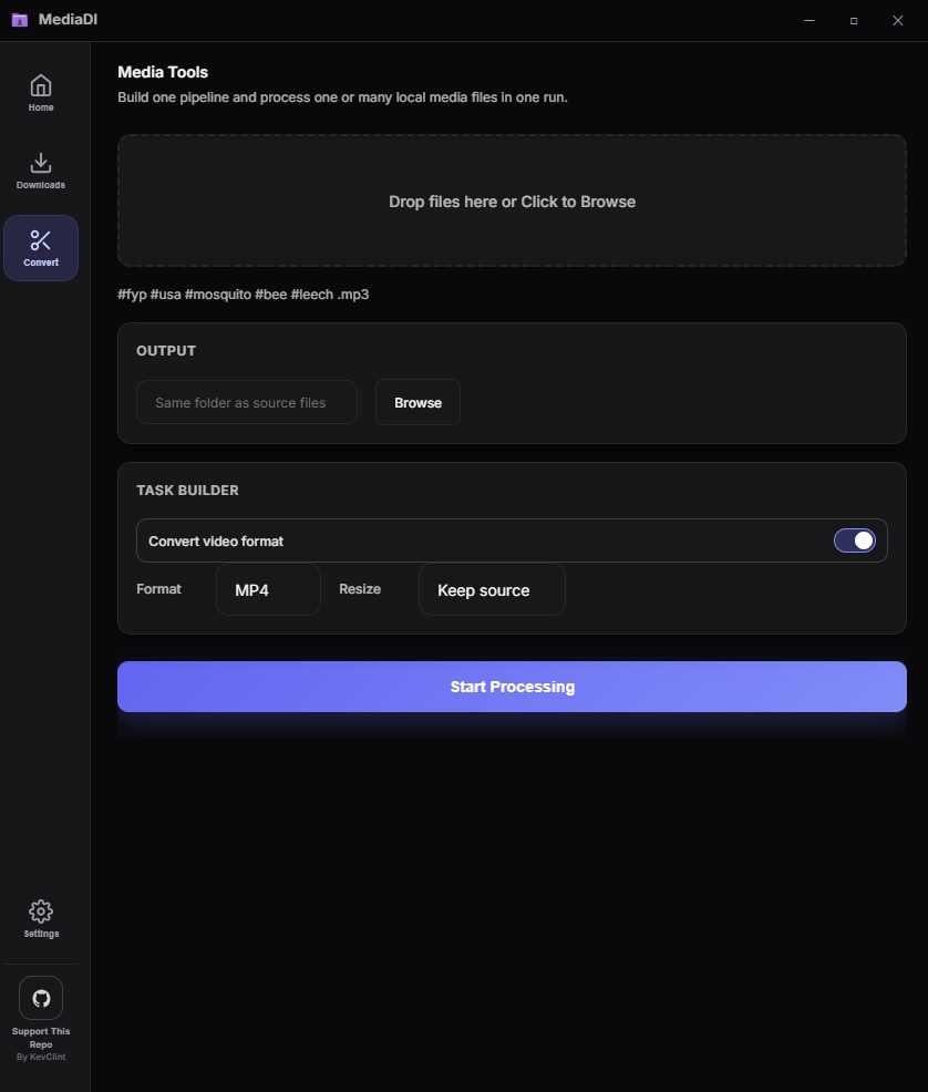 MediaDL interface preview 3